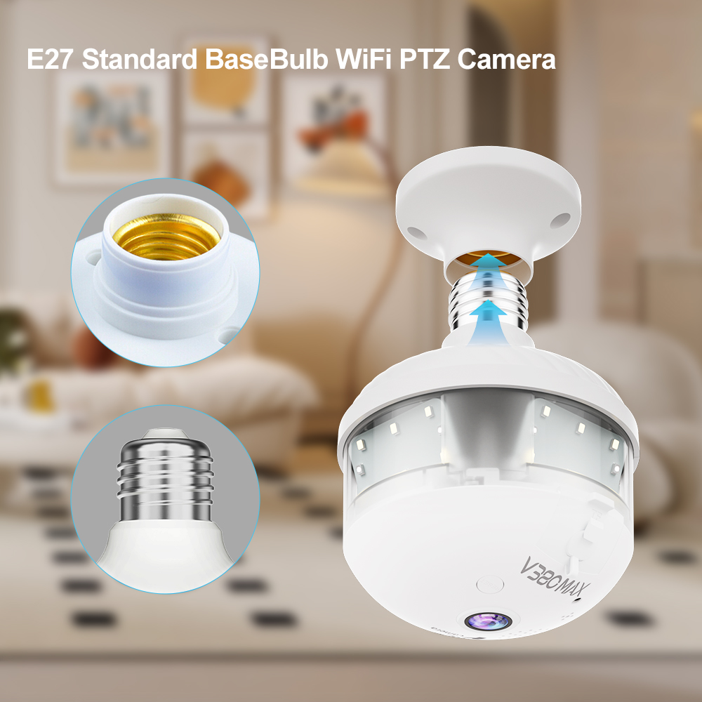 Home Security Robot - Cámara de Seguridad WiFi E27 de