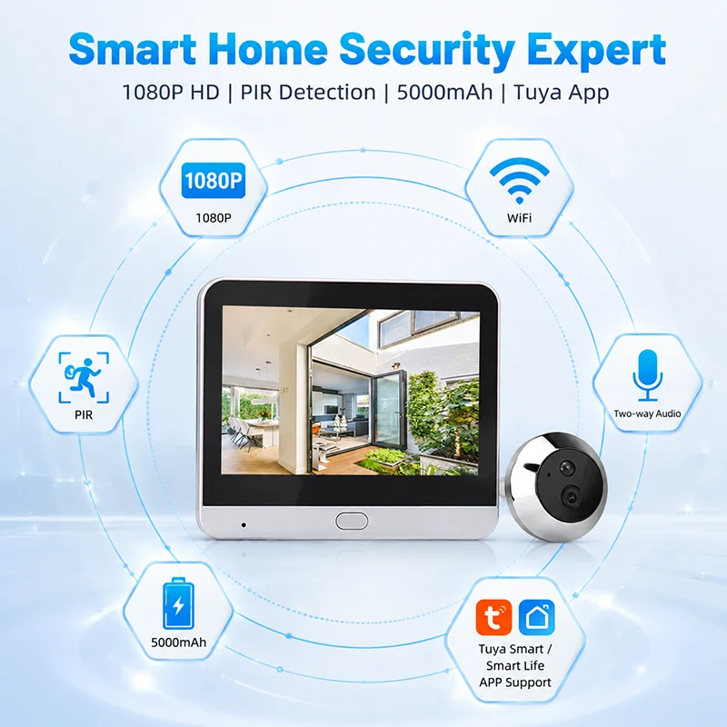Cámara digital inalámbrica par - Home Security Front Door Camera reseña y precio