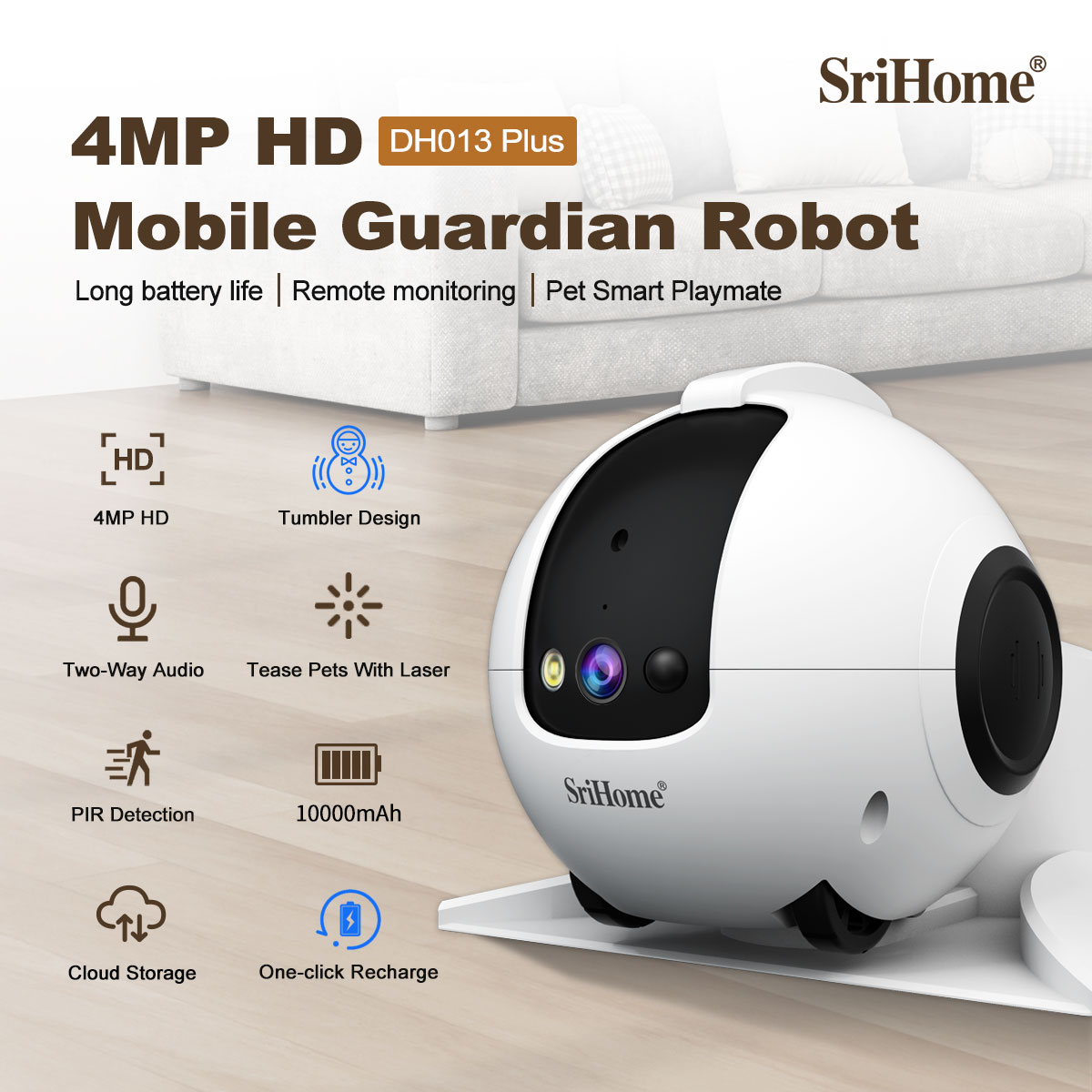 Cámara IP Domo PTZ Inalámbrica - Home Security Robot reseña y precio